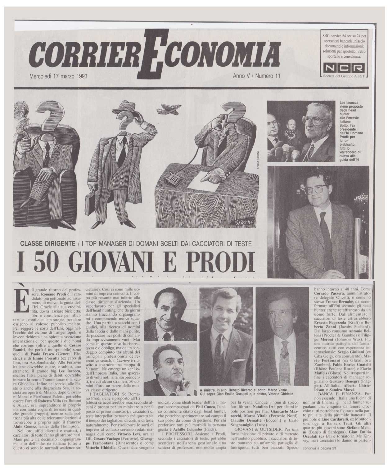 Corriere Economia: “Les 50 jeunes et courageux”