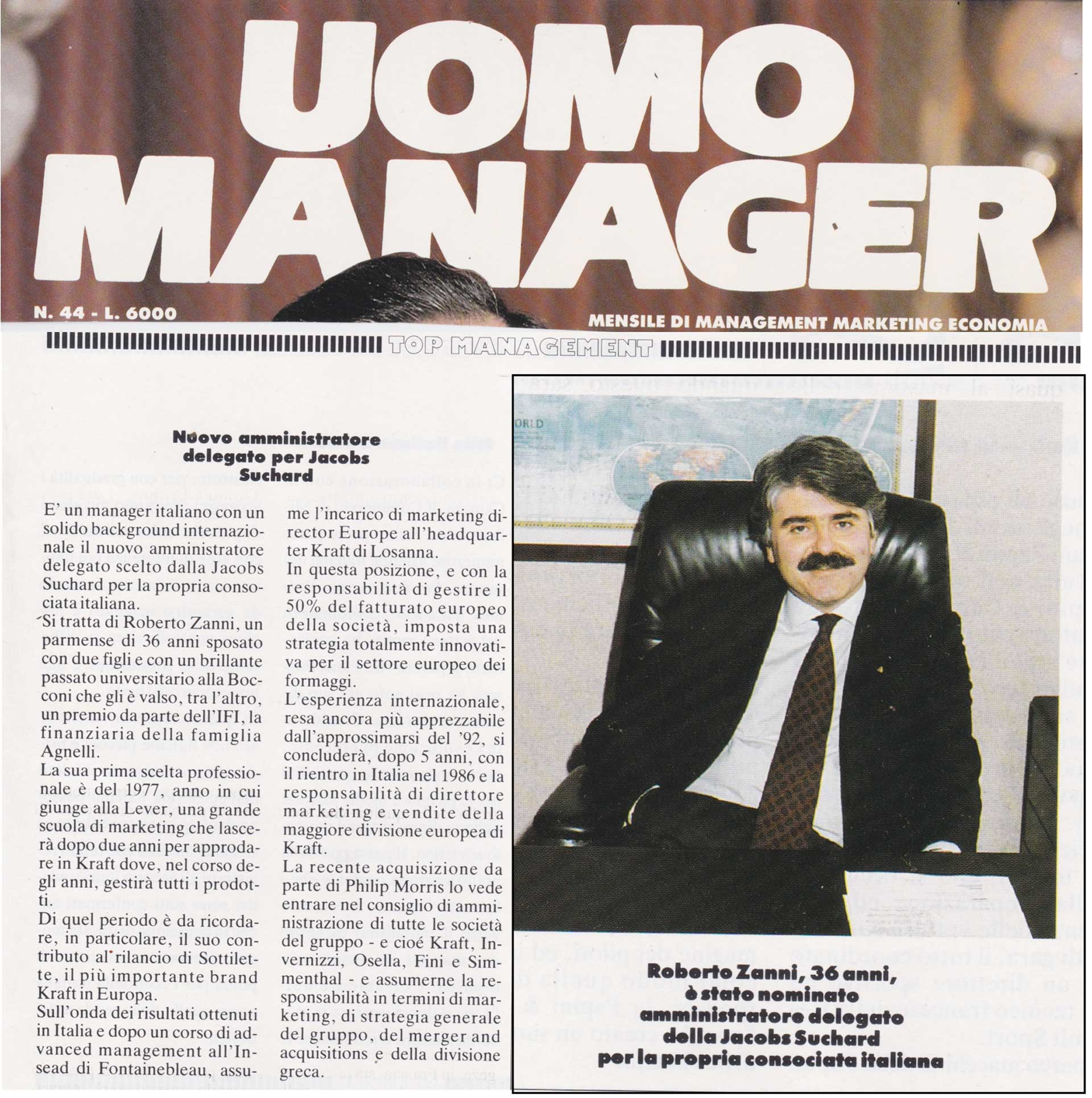 Uomo Manager: Le nouveau PDG pour Jacobs Suchard