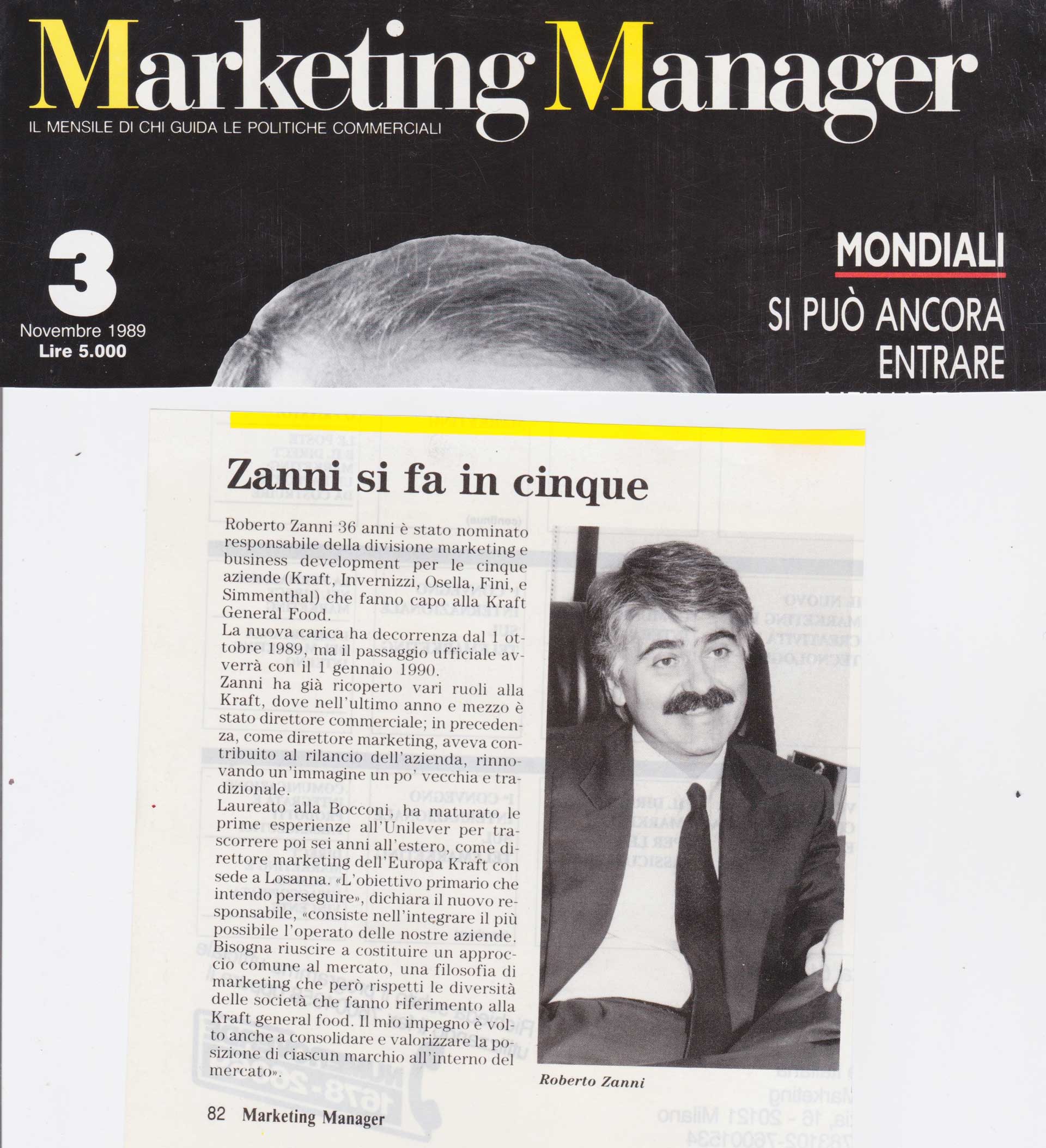 Marketing Manager: “Zanni se partage en cinq”