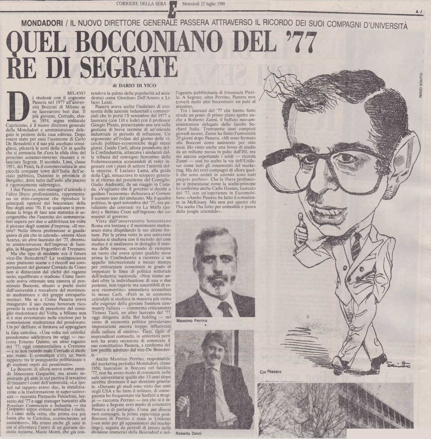 Cet étudiant du ’77 à la Bocconi, Roi de Segrate